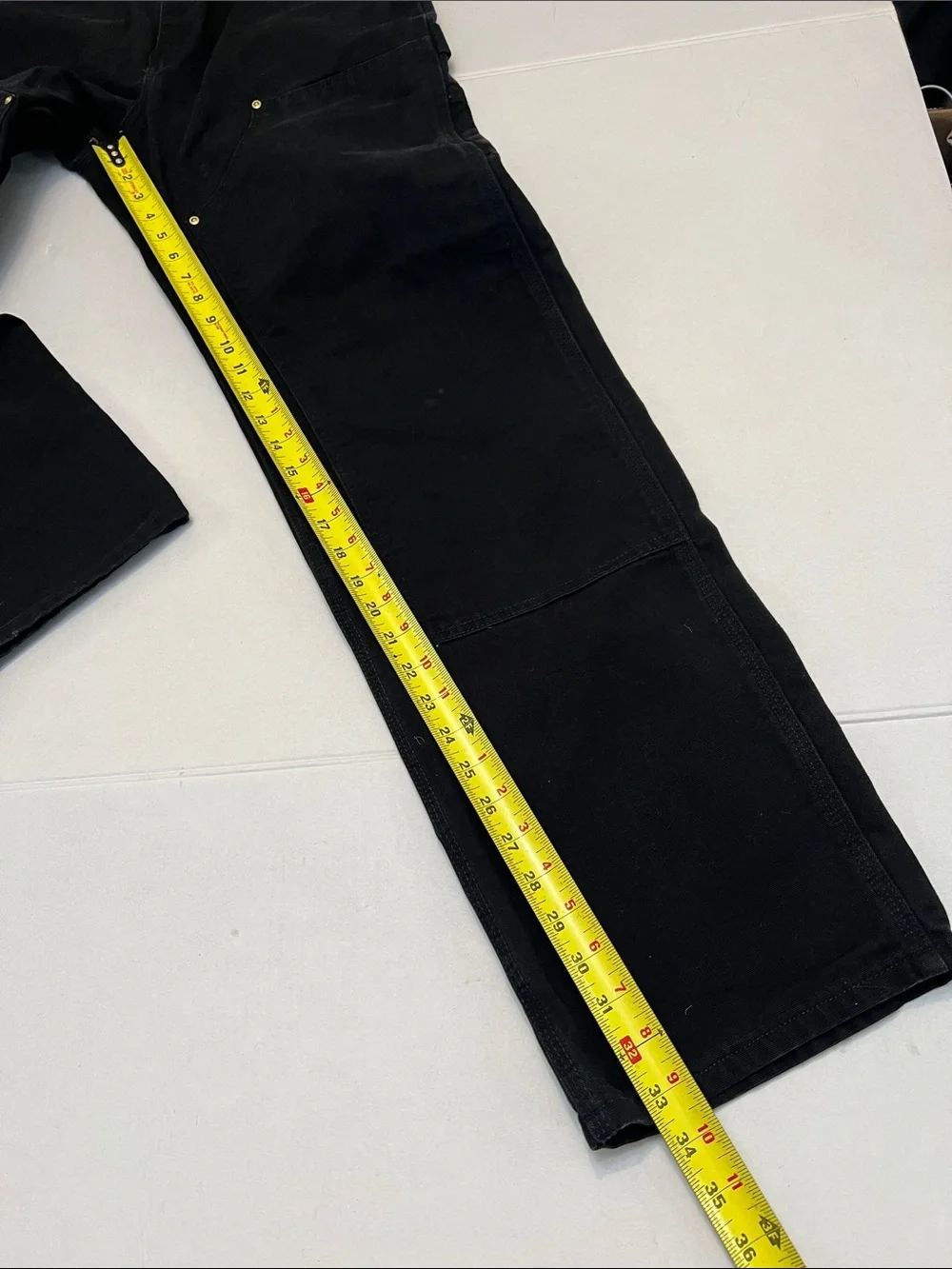VINTAGE 2001 CARHARTT USA UNION MADE DOUBLE KNEE WORK PANTS BLACK SIZE 31x34
